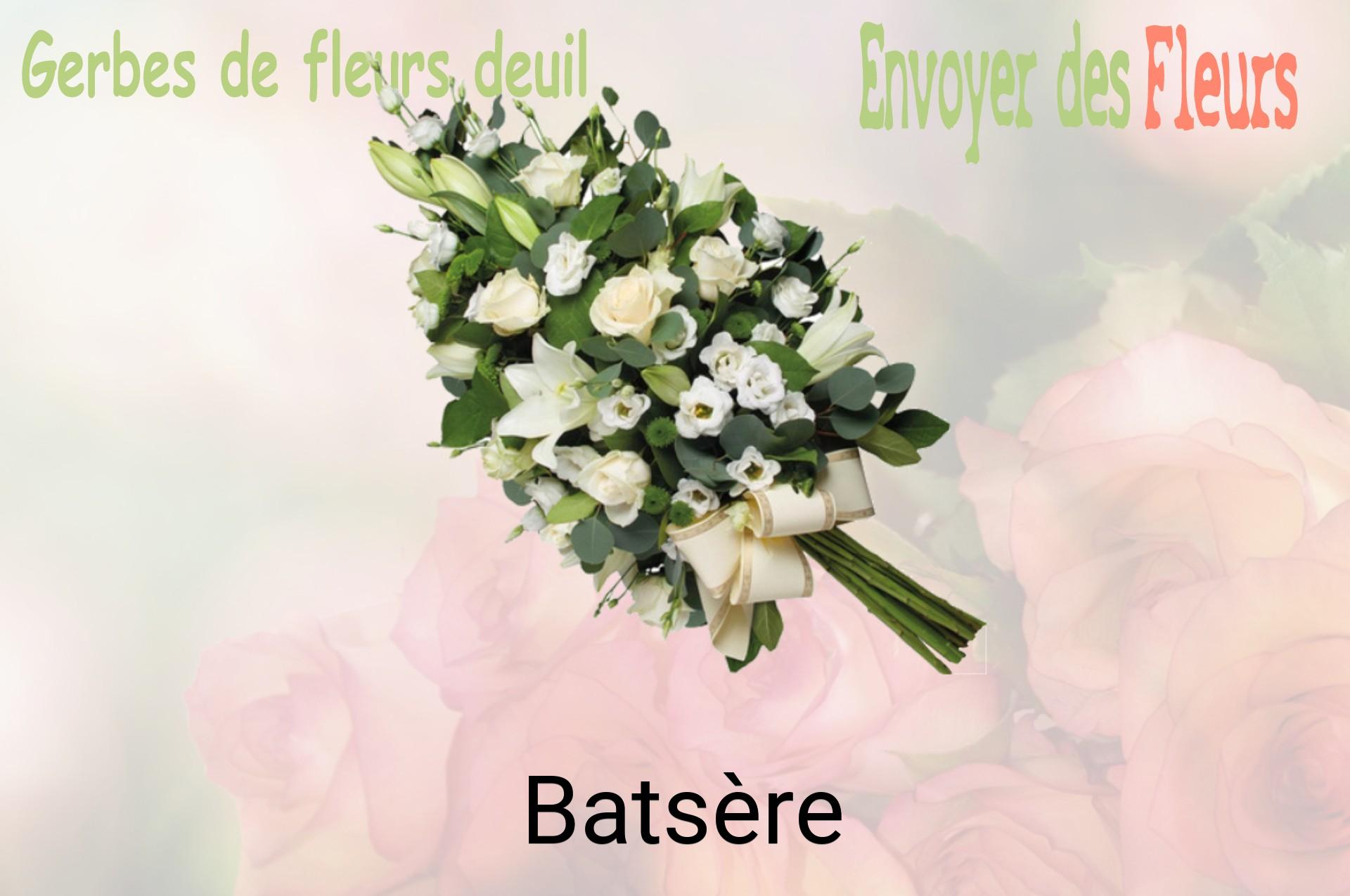 Gerbe de fleurs de deuil livrée à Batsère